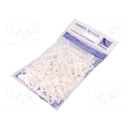 1 pcg x PAWBOL - H.7310 - Holder, white, on round cable, 100pcs, USMO 8, 8mm