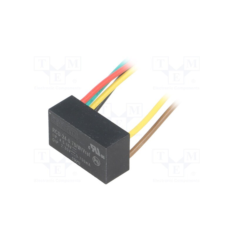 1 pcs x RECOM - RCD-24-0.70/W/VREF - Converter: DC/DC, Uin: 4.5÷36V, Uout: 2÷35VDC, Iout: 700mA, cables