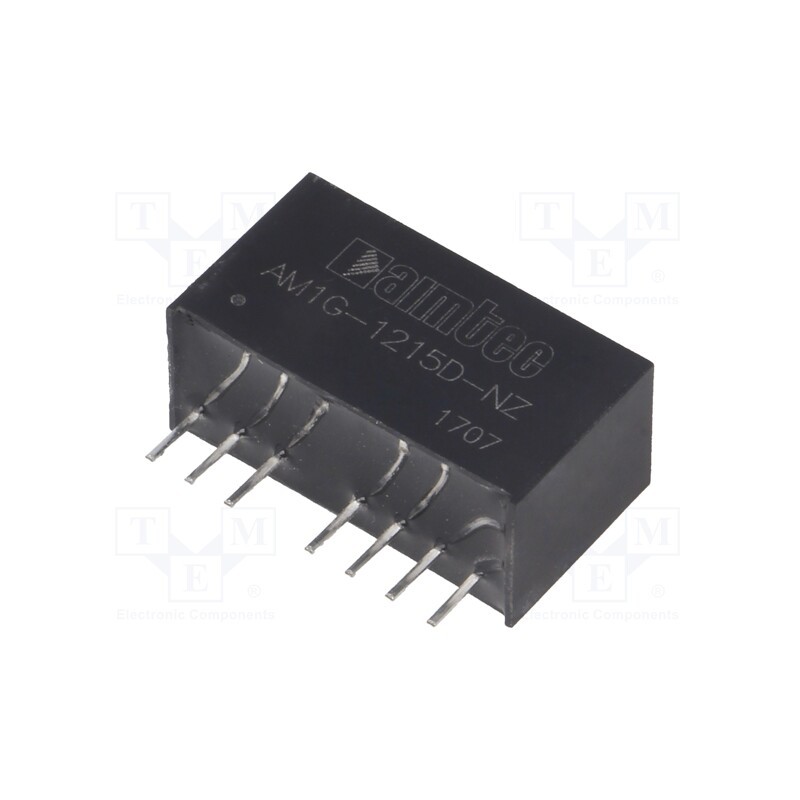 1 pcs x AIMTEC - AM1G-1215D-NZ - Converter: DC/DC, 1W, Uin: 9÷18V, Uout: 15VDC, Uout2: -15VDC, SIP8