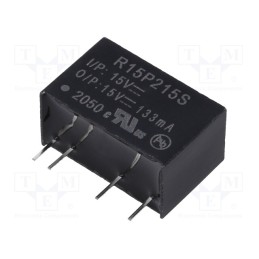 1 pcs x RECOM - R15P215S - Converter: DC/DC, 2W, Uin: 13.5÷16.5V, Uout: 15VDC, Iout: 133mA, SIP7