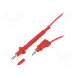 1 pcs x ELECTRO-PJP - 4112-PHI4-100-RT - Test lead, 60VDC, 20A, probe tip,banana plug 4mm, Len: 1m, red