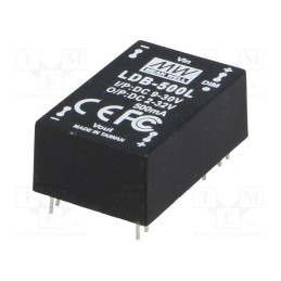 1 pcs x MEAN WELL - LDB-500L - Converter: DC/DC, 16W, Uin: 9÷30V, Uout: 2÷32VDC, Iin: 710mA, THT