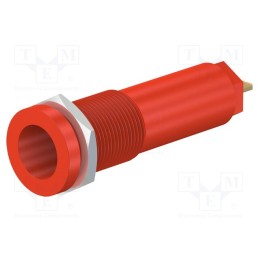 1 pcs x STu00c4UBLI - 66.9427-22 - Socket, 4mm banana, 10A, 1kV, Cutout: Ø12.2mm, red, gold-plated