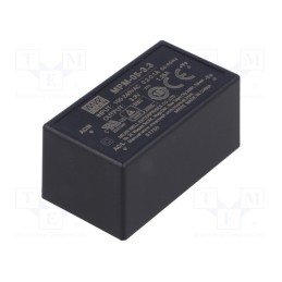 1 pcs x MEAN WELL - MPM-05-3.3 - Converter: AC/DC, 4.1W, 80÷264VAC, 3.3VDC, Iout: 1.25A, OUT: 1, 74%