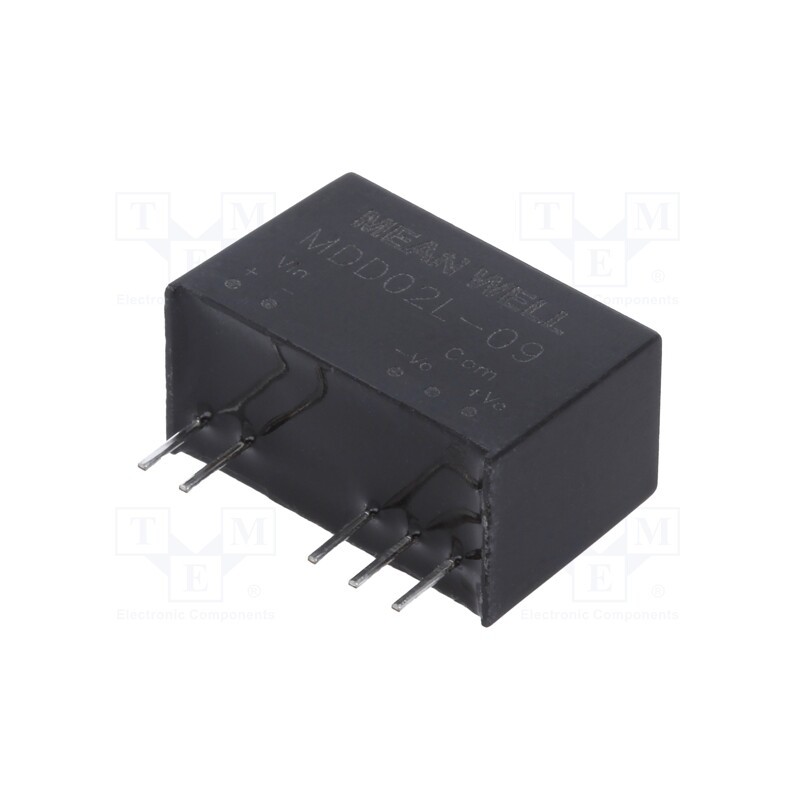 1 pcs x MEAN WELL - MDD02L-09 - Converter: DC/DC, 2W, Uin: 4.5÷5.5V, Uout: 9VDC, Uout2: -9VDC, SIP7