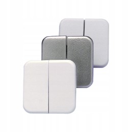 Double buttons for light switch, black fawo