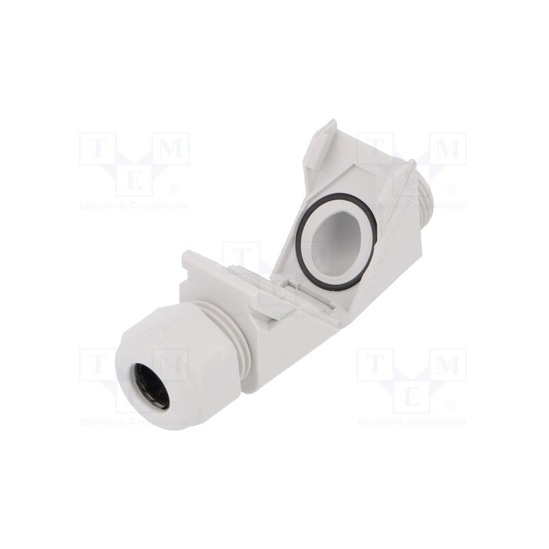 1 pcs x HUMMEL - 1.313.2000.50 - Cable gland, angular, M20, 1.5, IP68, polyamide, grey, HSK-W