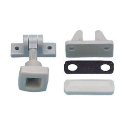Gray camper trailer window lock