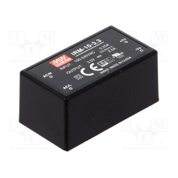 1 pcs x MEAN WELL - IRM-10-3.3 - Converter: AC/DC, 8.25W, 85÷264VAC, Usup: 120÷370VDC, Uout: 3.3VDC