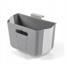 Folding, hanging camping trash bin