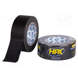 1 rol x HPX - CB5025 - Tape: duct, W: 48mm, L: 25m, Thk: 0.3mm, black, natural rubber, 12%