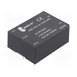 1 pcs x BREVE TUFVASSONS - 17000-0455 - Converter: AC/DC, 15W, 85÷265VAC, Usup: 120÷380VDC, Uout: 24VDC