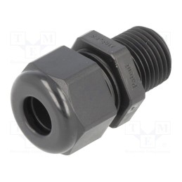 1 pcs x HELUKABEL - HSK-L M16 RAL9005 99849 - Cable gland, with long thread, M16, 1.5, IP68, polyamide, black
