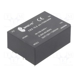 1 pcs x BREVE TUFVASSONS - 17000-0454 - Converter: AC/DC, 15W, 85÷265VAC, Usup: 120÷380VDC, Uout: 12VDC