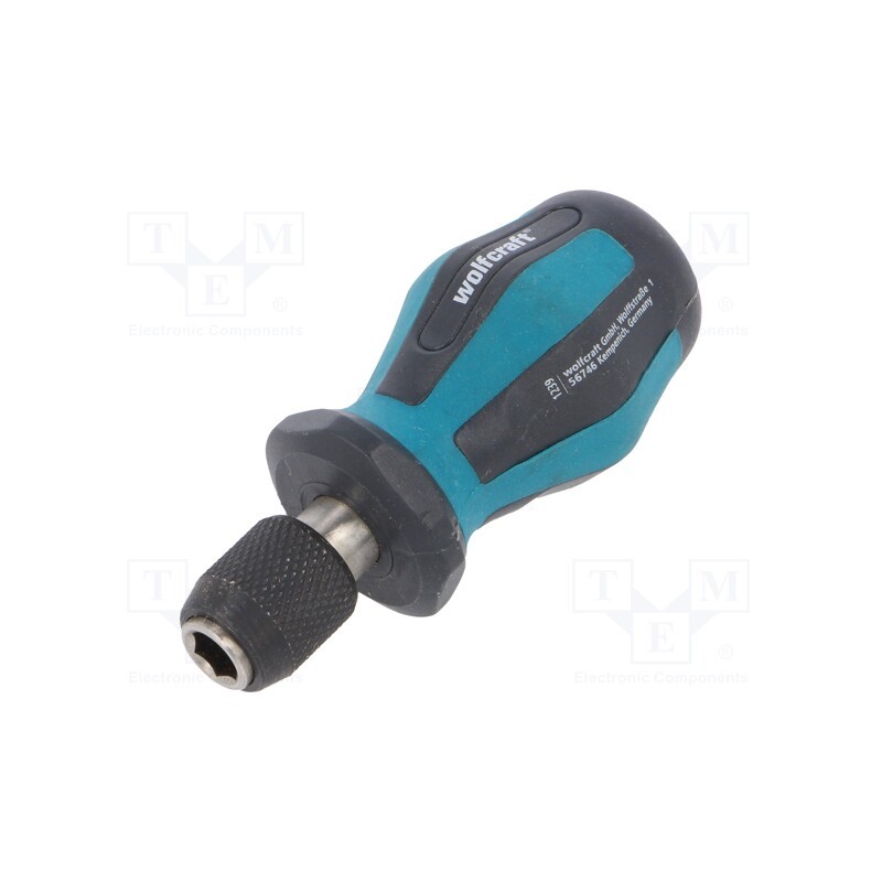1 pcs x WOLFCRAFT - 1239000 - Screwdriver handle, 90mm, for hex bits 1/4'