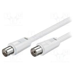1 pcs x Goobay - 50718 - Cable, 75Ω, 2.5m, coaxial 9.5mm socket,coaxial 9.5mm plug, white