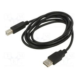 1 pcs x ART - KABUSB2 AB 2M AL-OEM-100A - Cable, USB 2.0, USB A plug,USB B plug, 1.8m, black, Core: Cu