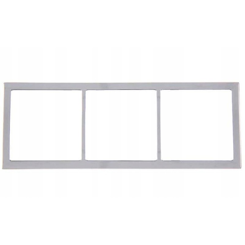 Triple frame 62 x 168 mm silver chrome