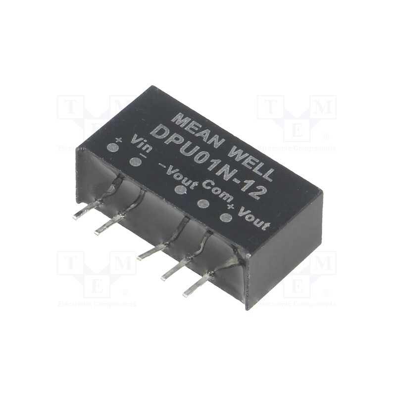 1 pcs x MEAN WELL - DPU01N-12 - Converter: DC/DC, 1W, Uin: 21.6÷26.4V, Uout: 12VDC, Uout2: -12VDC