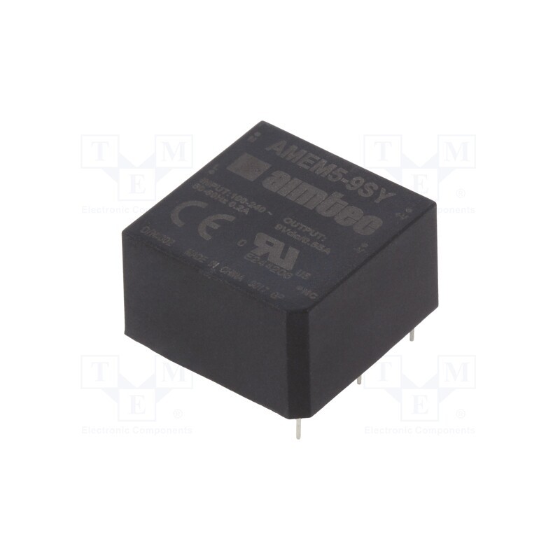 1 pcs x AIMTEC - AMEM5-9SY - Converter: AC/DC, 5W, 85÷264VAC, Usup: 120÷370VDC, Uout: 9VDC, 78%