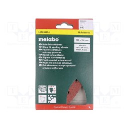 1 set x METABO - 625605000 - Sandpaper, Granularity: 80, Mounting: self-adhesive, wood,metal