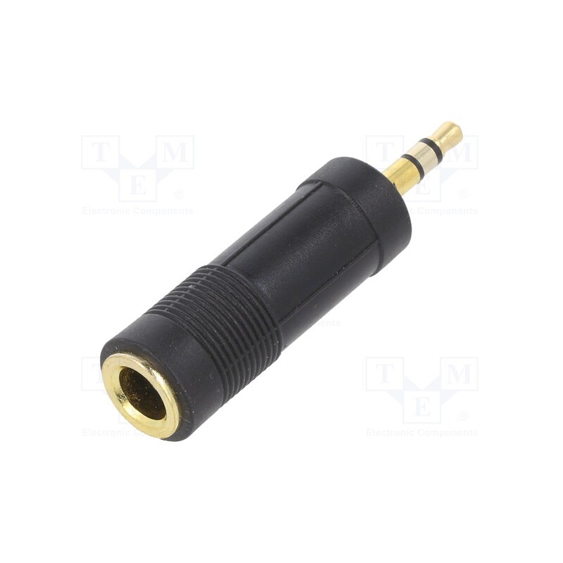 1 pcs x GEMBIRD - A-6.35F-3.5M - Adapter, Jack 3.5mm 3pin plug,Jack 6,3mm socket, black