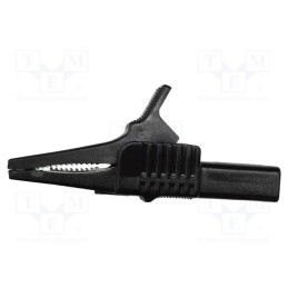 1 pcs x MUELLER ELECTRIC - BU-65-0 - Crocodile clip, 30A, black, Grip capac: max.19mm, Socket size: 4mm