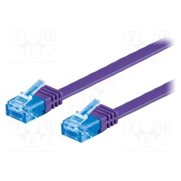 1 pcs x Goobay - 96313 - Patch cord, U/UTP, 6a, stranded, Cu, PVC, violet, 1m, 32AWG
