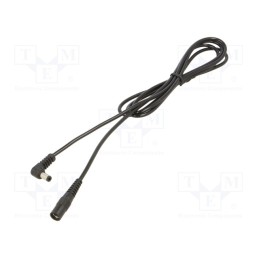 1 pcs x WEST POL - A25-C21-C050-150BK - Cable, 1x0.5mm2, DC 5,5/2,1 socket,DC 5,5/2,5 plug, angled, 1.5m