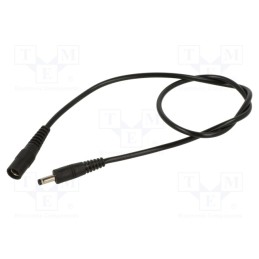 1 pcs x WEST POL - P40-C21-C050-050BK - Cable, 1x0.5mm2, DC 5,5/2,1 socket,DC 4,0/1,7 plug, straight