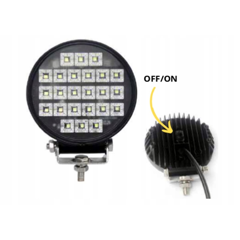Lamp 24 LED power 24W with a switch, round on off switch 12v 24v
