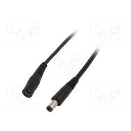 1 pcs x WEST POL - P25-C25-T050-300BK - Cable, 2x0.5mm2, DC 5,5/2,5 plug,DC 5,5/2,5 socket, straight