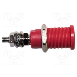 1 pcs x MUELLER ELECTRIC - BU-31607-2 - Socket, 4mm banana, 45A, 600V,1kV, red, nickel plated, 39mm