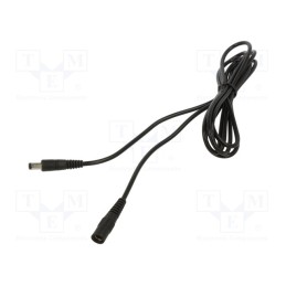 1 pcs x WEST POL - P25-C25-C050-200BK - Cable, 1x0.5mm2, DC 5,5/2,5 plug,DC 5,5/2,5 socket, straight
