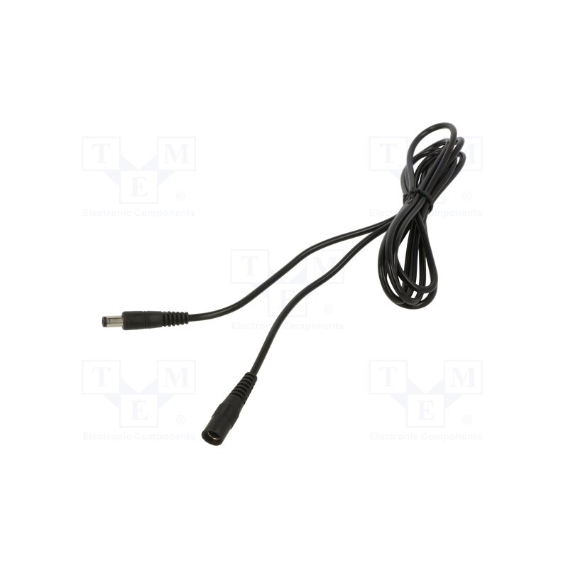 1 pcs x WEST POL - P25-C25-C050-200BK - Cable, 1x0.5mm2, DC 5,5/2,5 plug,DC 5,5/2,5 socket, straight