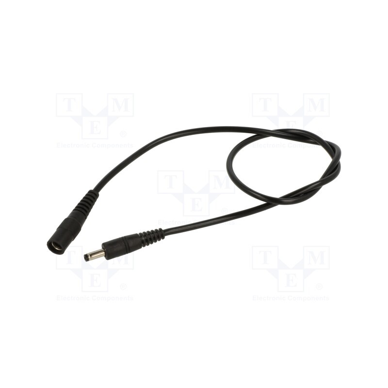 1 pcs x WEST POL - P25-C21-C050-050BK - Cable, 1x0.5mm2, DC 5,5/2,1 plug,DC 5,5/2,5 plug, straight, 0.5m