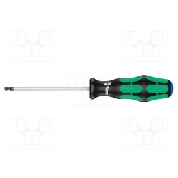 1 pcs x WERA - 5022810001 - Screwdriver, hex key,spherical, HEX 4mm, Blade length: 100mm