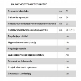 Toyota forklift seat