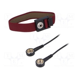 1 pcs x STATICTEC - STW1130 - Wristband, ESD, Features: antialergic, red, 1.8m