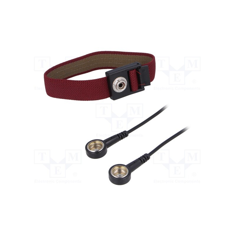 1 pcs x STATICTEC - STW1130 - Wristband, ESD, Features: antialergic, red, 1.8m