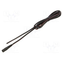 1 pcs x WEST POL - S21-TT-T075-300BK - Cable, 2x0.75mm2, wires,DC 5,5/2,1 socket, straight, black, 3m