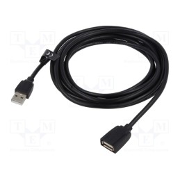 1 pcs x VENTION - VAS-A45-B300 - Cable, USB 3.0, USB A socket,USB A plug, nickel plated, 3m, black