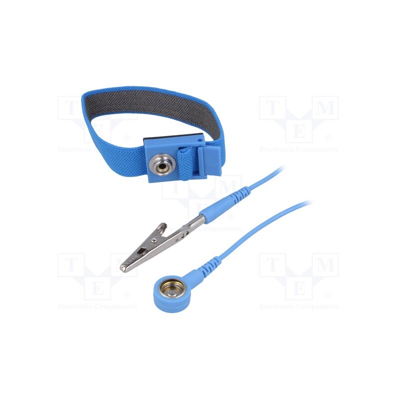 1 pcs x STATICTEC - STW1100 - Wristband, ESD, Features: antialergic, blue, 1.8m
