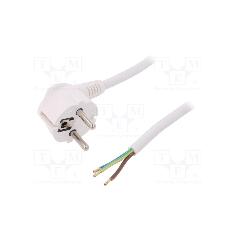 1 pcs x PLASTROL - W-97177 - Cable, 3G1.5mm2, CEE 7/7 (E/F) plug angled,wires,SCHUKO plug