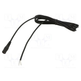 1 pcs x WEST POL - S21-TT-C050-300BK - Cable, 1x0.5mm2, wires,DC 5,5/2,1 socket, straight, black, 3m
