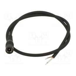 1 pcs x WEST POL - S21-TT-C050-200BK - Cable, 1x0.5mm2, wires,DC 5,5/2,1 socket, straight, black, 2m