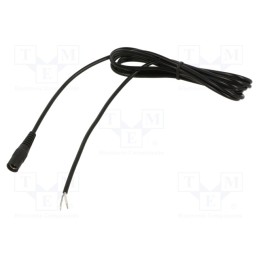 1 pcs x WEST POL - S21-TT-C050-150BK - Cable, 1x0.5mm2, wires,DC 5,5/2,1 socket, straight, black, 1.5m