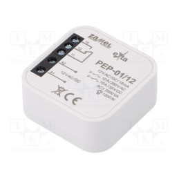 1 pcs x ZAMEL - PEP-01/012 - Relay, flush mount, 12VAC, 12VDC, IP20, -10÷55°C, OUT: 250VAC/10A