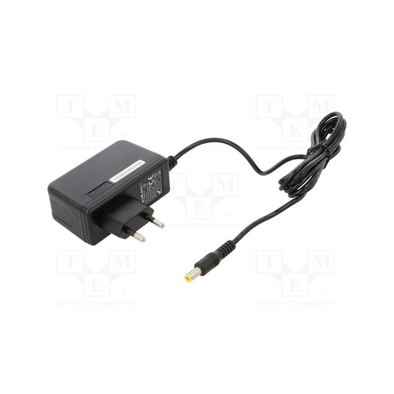 1 pcs x QOLTEC - 51034 - Power supply: switched-mode, plug, 9VDC, 2.1A, 19W, Plug: straight