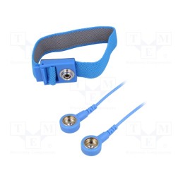 1 pcs x STATICTEC - STW1110 - Wristband, ESD, Features: antialergic, blue, 1.8m